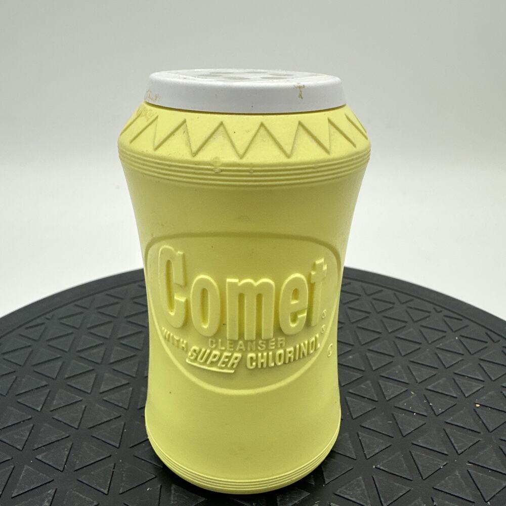 Vintage Comet with Chlorinol Cleaner Plastic Bottle Shaker 6oz Yellow